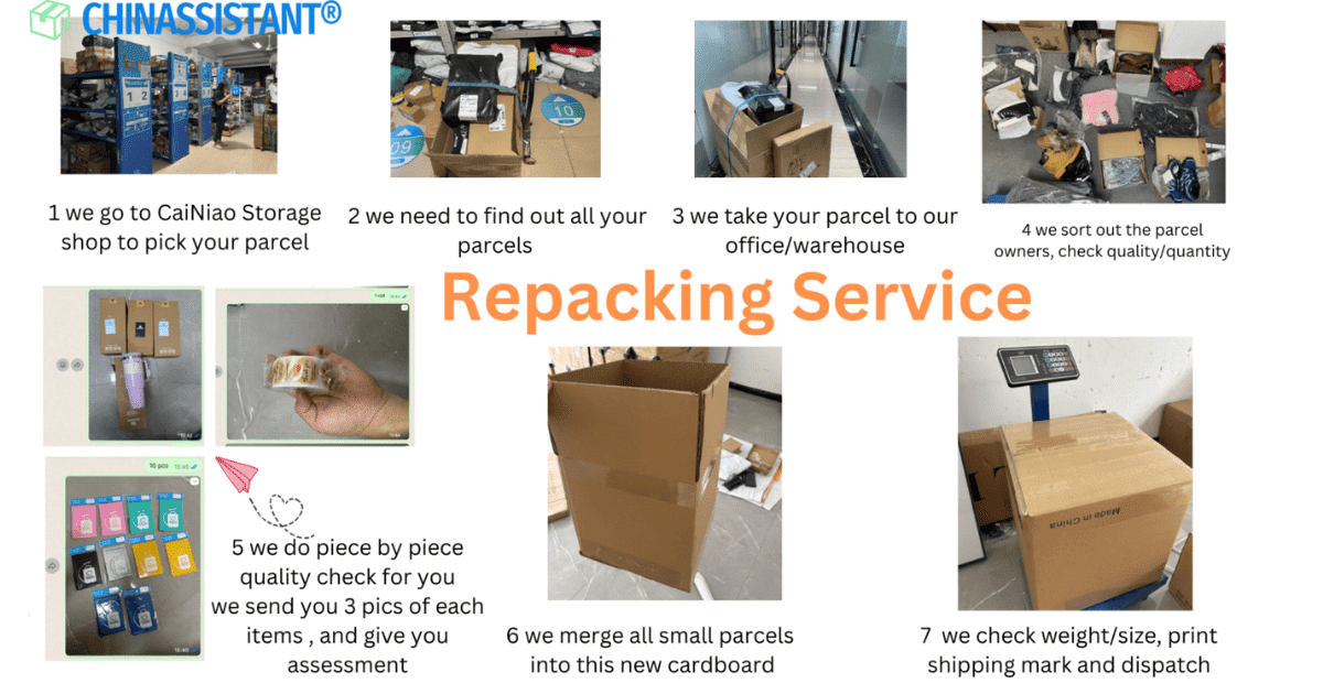 Tarifs Service de Réemballage en Chine 8 Processus de China Repacking Service Pricing - Flux de travail Chinassistant